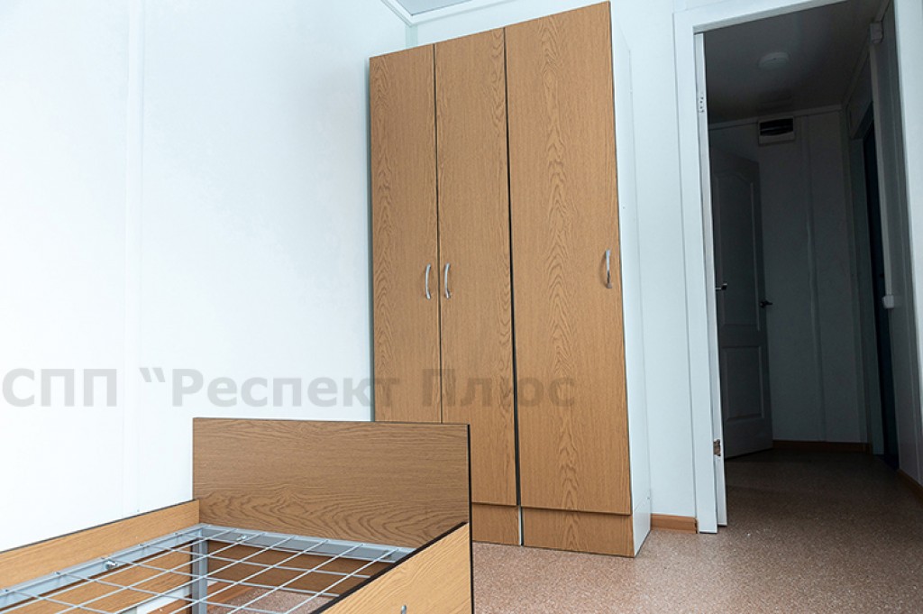 The housing block-container is equipped with furniture of our production