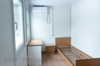 The housing block-container is equipped with furniture of our production