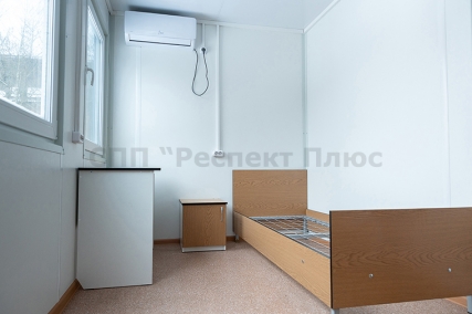 The housing block-container is equipped with furniture of our production